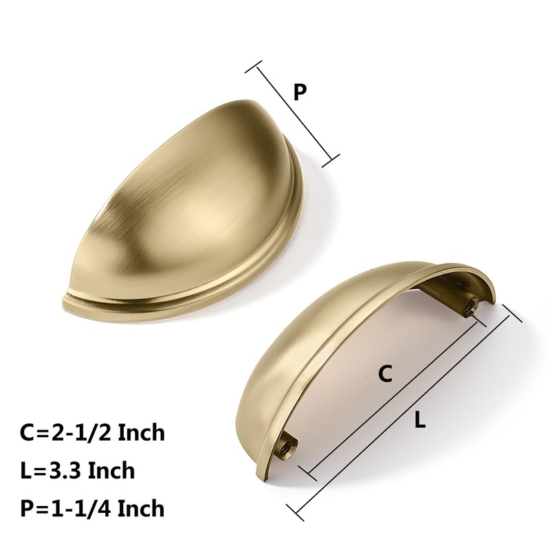 khtumeware 5 Pack 2-1/2" Drawer Pulls Champagne Bronze Cabinet Cup