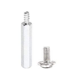 PATIKIL 24 Set M3 Hex Standoffs, M3 x 12mm + 6mm Studs Male to Female Motherboard Standoffs Spacers Pillars, Silver Gray, with Screw
