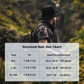 Comhats Sombreros de sol UPF 50 de ala ancha, sombrero de safari de verano, pesca, senderismo, boonie sombreros para hombres, correa de barbilla impermeable, 000702_azul marino, Large