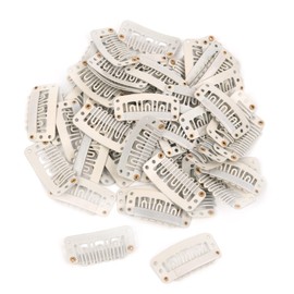 Richintol Hair Extension Clips,32mm 6-Teeth Wig Clips U-Shape Snap Hair Accessories for Women DIY Clip-ins Extensions Wig (60Pcs,Beige)