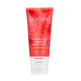purlisse Coconut Oil Coffee + Hibiscus Body Butter: Cruelty-free & clean, Paraben & Sulfate-free, Nourishes & deeply moisturizes, Hisbiscus soothes se