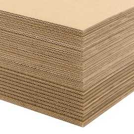 Golden State Art, 50 Pack 8.5x11 Corrugated Cardboard Sheet Flat Cardboard Pads Inserts, 1/16" Thick, Great for Crafts, Mailing, Packaging (Kraft Brown)