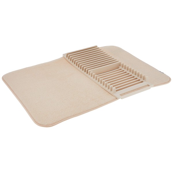 umbra UDRY Drainer Mat, 24.0 x 18.1 inches (61 x 46 cm), Linen, Kitchen, Tableware, Dish Holder, Drainer, Absorbent Mat