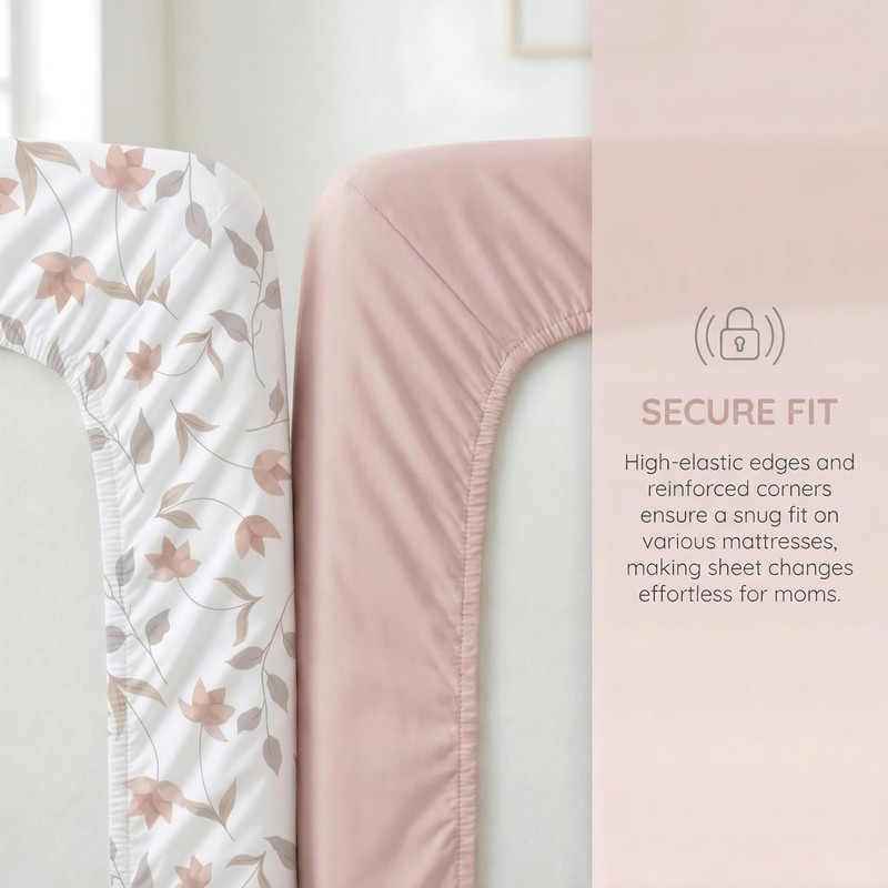 4 Pack Crib Sheets for Girls – Fitted Crib Sheets