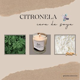Nara Vela Aromática Cera de Soya 300g (Citronela)