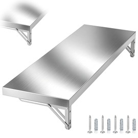 36" x 12" Folding Concession Shelf – Stainless Steel Drop Down Concession Serving Window for Food Trucks | Versatile & Space-Saving Folding Food Shelf for Concession Windows, Restaurant