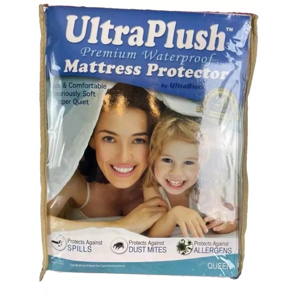 UltraBlock Waterproof Mattress Protector Premium Ultra Plush Queen Size -