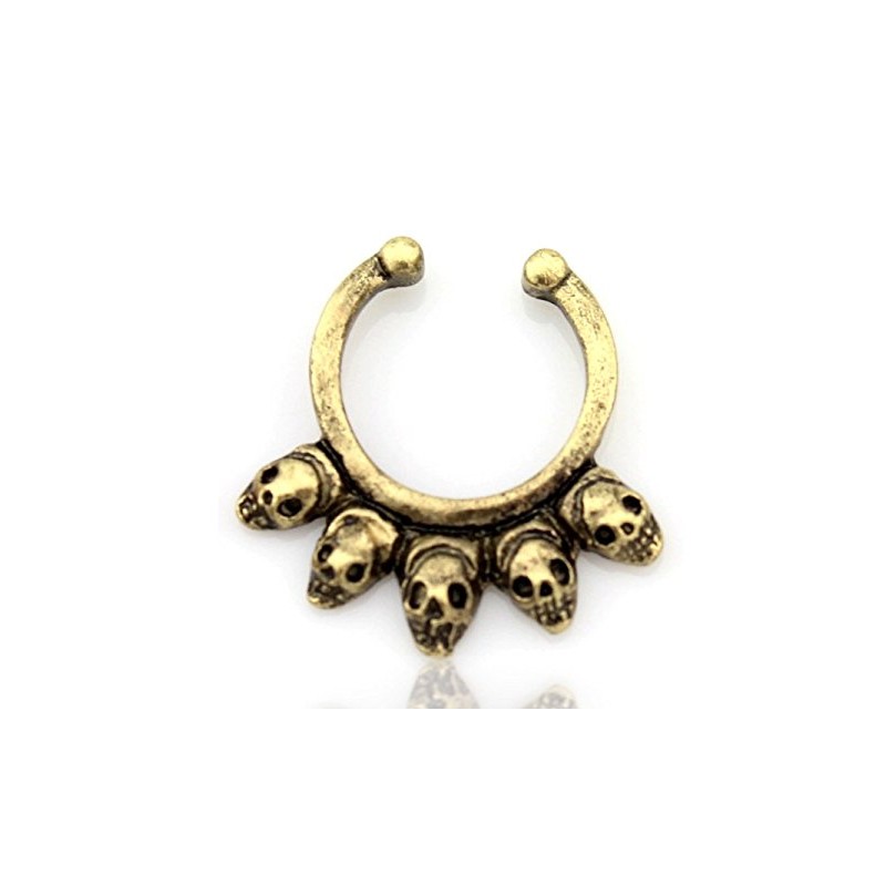 Aoyoho 8pcs Fake Septum Clicker Nose Hoop Ring Non Piercing