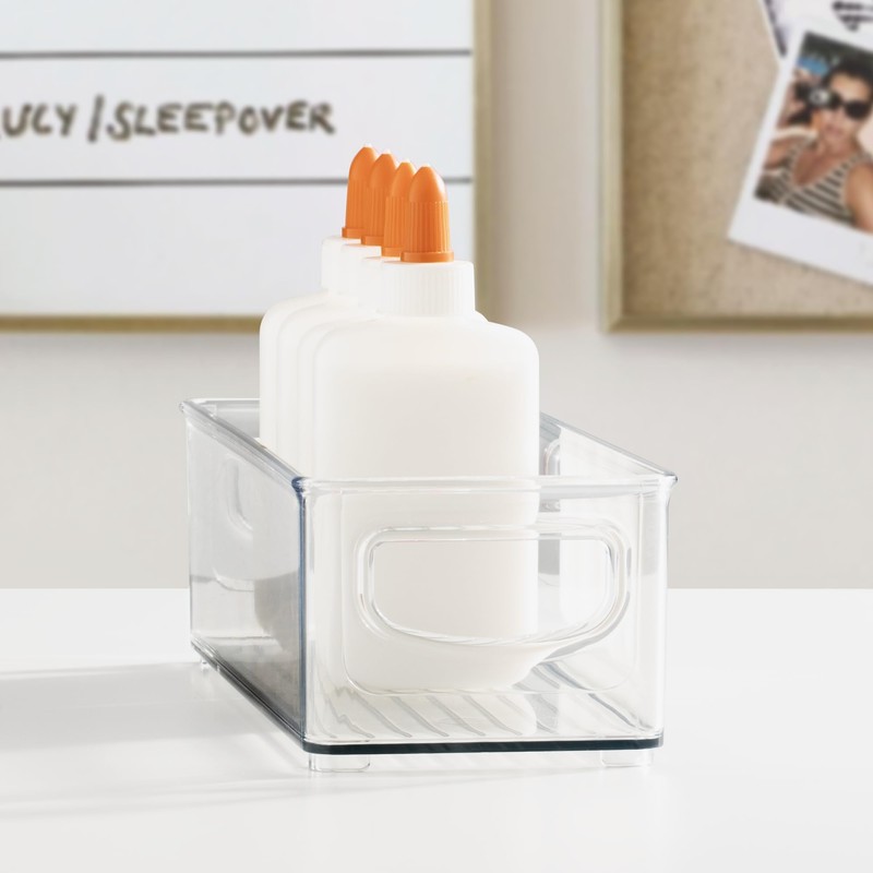 iDesign Stackable Clear Plastic Storage Bins – Narrow Organizer for