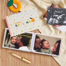 C.R. Gibson Little Darling Baby Photo Album - Keepsake for Newborn Memories, Soft Cover Baby Memory Book