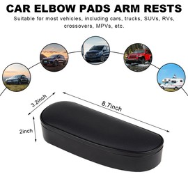 KVAEY Car Armrest Support Cover, Leather Adjustable Car Armrest Support Left Elbow Pad Extender, Comfortable Car Side Door Armrest Pillow with Storage Box Relieves Driver Arm Fatigue (Black, Style 2)