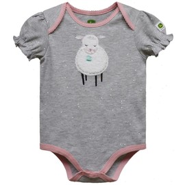 John Deere Gray Glitter Sparkle Lamb Sheep Bodysuit Sizes 3/6, 6/9, 9/12 Months (6/9 Months)