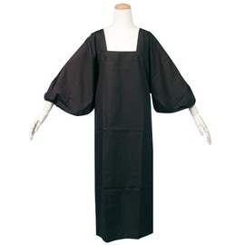KYOETSU (キョウエツ) Japanese Made Kimono Apron for Traditional Japanese Clothing, Black