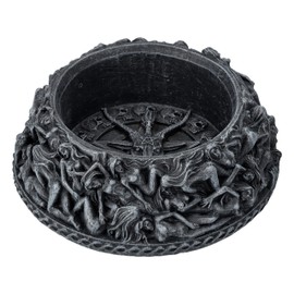 Figuren Shop GmbH Crystal Ball Holder - Baphomet & d Souls 13.5 cm Black - Fortune Telling, Gothic, Ball Holder, Stand, Stand