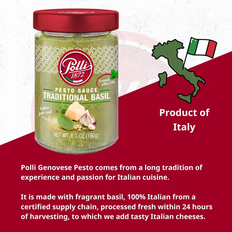 Polli Pesto Sauce Traditional Basil | Pasta Risotto and Bruschetta