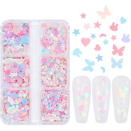 Juego de lentejuelas mezcladas con purpurina, diseño de manicura, accesorios para decoración de uñas, mariposas mixtas brillantes