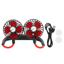 Daisy Pattern Portable Hand Free Neck Hanging Fan USB Rechargeable 3-Speed Mute Cooling Fan(Black )