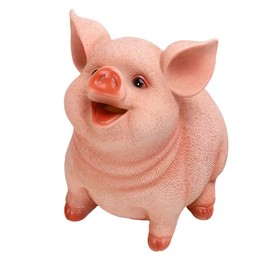 Queen-b Pig Money Box, Realistic Animal Interior, Cute, Decorative, Accessory, Miscellaneous Goods, Coin, Bank, Money Box, Cash Case, Children's Toy Gift (Large)