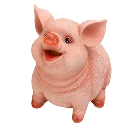 Queen-b Pig Money Box, Realistic Animal Interior, Cute, Decorative, Accessory, Miscellaneous Goods, Coin, Bank, Money Box, Cash Case, Children's Toy Gift (Large)
