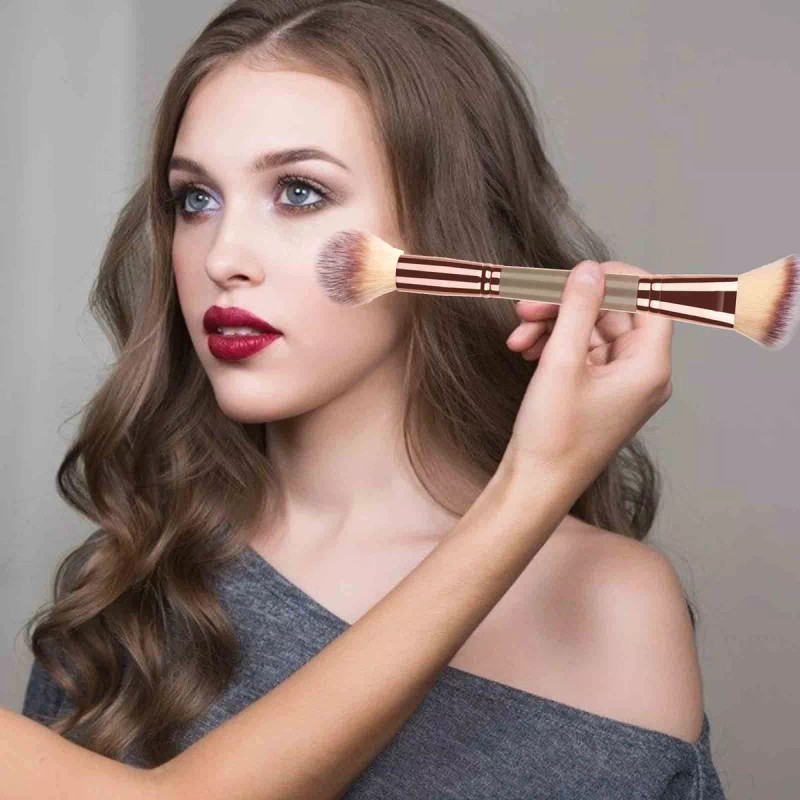 Generic Brocha Cosmética Bronceadora De Doble Punta Para Contornear