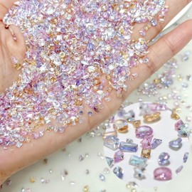 150pcs Colorful Zircon Mini Nail Rhinestones Clear Rhinestones for Nails Design 3D Heart Star Nail Charms and Gems Shiny Zircon Diamonds Nail Accessories Luxury Crystal Jewel for Women Nail Supplies