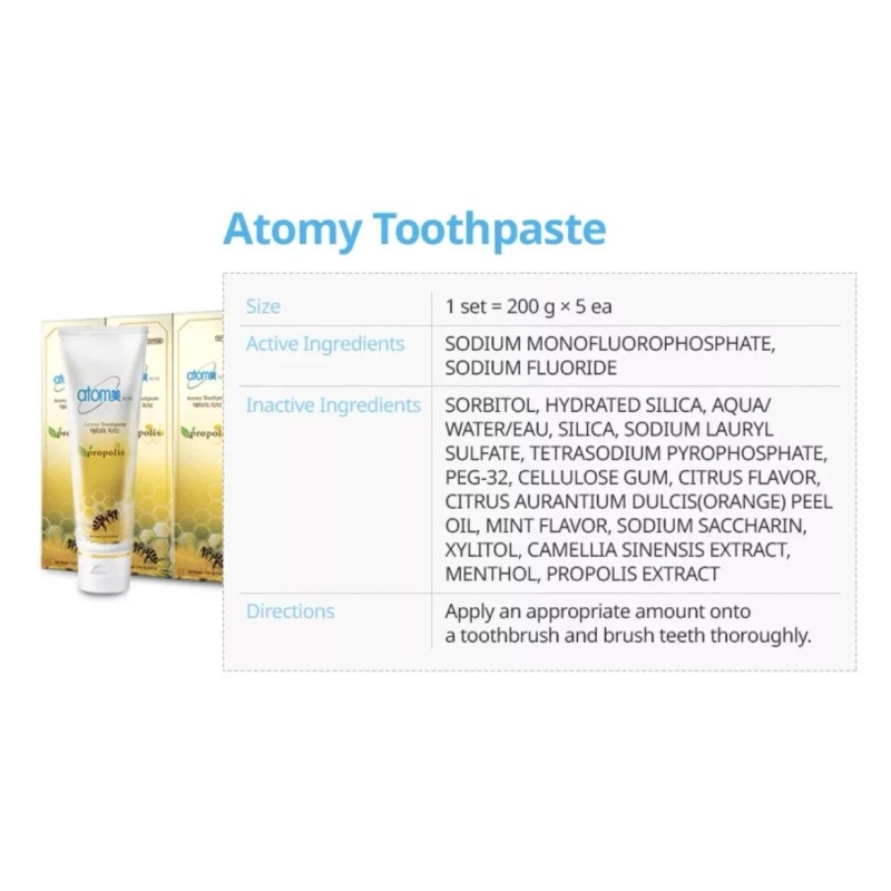 Atomy Korean Atomy Toothpaste Natural Oral Care w/ Propolis Green
