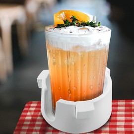 Desk Cup Holder, Drink Holder with Anti-Slip Adjustable Non-Tipping, Table Coaster Cup Holder for Table Desk Boat Couch (White)