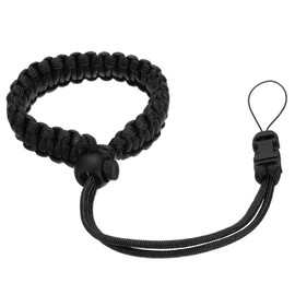 [PATIKIL] Camera Wrist Strap Polyester Adjustable Paracord Braided Hand Strap with Quick Release Connector for DSLR Mirrorless Camcorder (Black)