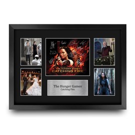 HWC Trading Hunger Games 2 Catching Fire Gifts Printed Signed Autograph Presentation Display Montage for Movie Memorabilia Fans - A3 Framed
