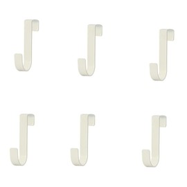 Naisfei Door Hook for Bathroom, 6 Pack Kitchen Cabinet Hooks，Over Door Hooks for Bathroom Frameless Glass Shower Door, for Hanging Clothes, Towels, Coats and More (White)