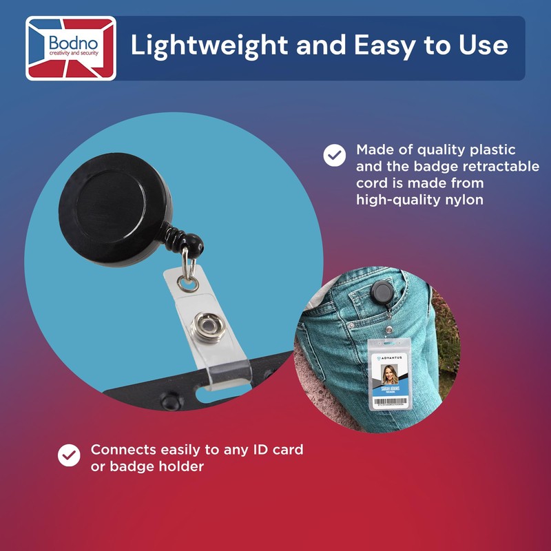 100 Pack - Bodno Round Badge Reels