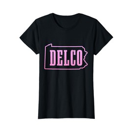 Delco Delaware County Map Pride Pennsylvania Vintage T-Shirt