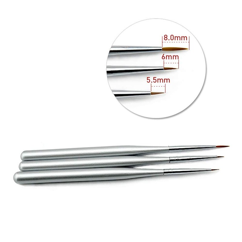 KADS 3pcs/set Professional Acrylic Nail Art Brush Set for UV