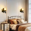 TIGKHAE Rustic Wall Sconces Sets of 2, Black Hardwired Farmhouse