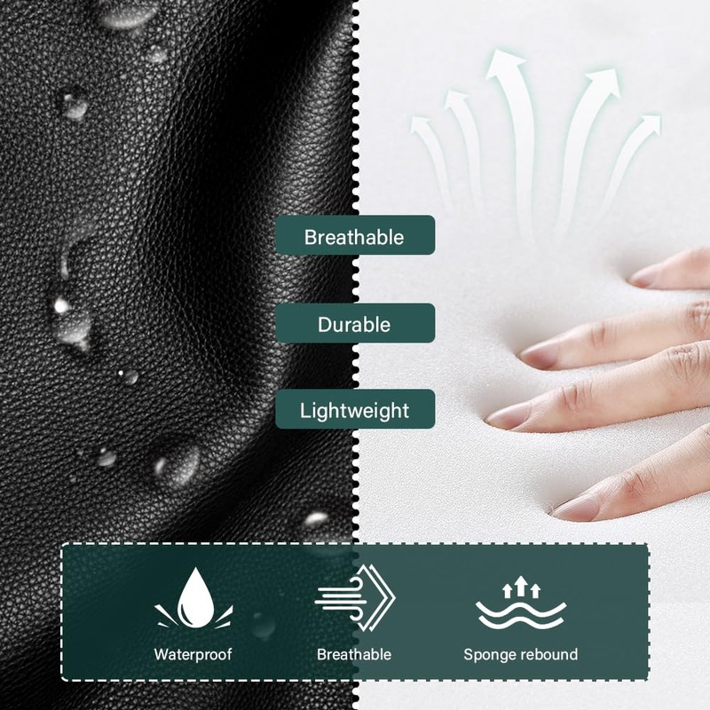 BFTOU Black Square Swivel Stool with Wheel for Work SPA