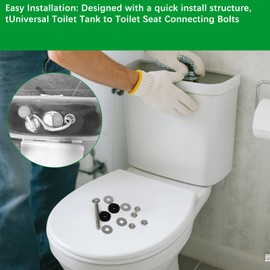 2Pcs Toilet Seat Screws Replacement Kit,Toilet Bolts for Holds Toto Toilet Tank Base in Place,Leak-Proof Seal Stainless Steel Tank Bolts with Nuts and Rubber Gaskets