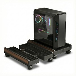 Adjustable CPU Stand,Ventilated PC Stand for Floor/Carpet/Under Desk, 110LBS Computer Tower Stand with Locking Caster Wheels, Fits Most Gaming/Desktop PCs, Rolling Cart for Office,Gamers & Students