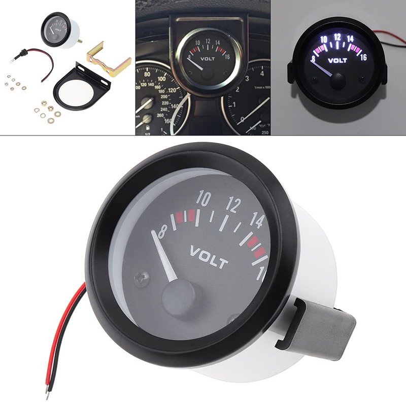 ePathChina 2" 52MM 12V 8~16V Universal LED Electrical Car Voltmeter
