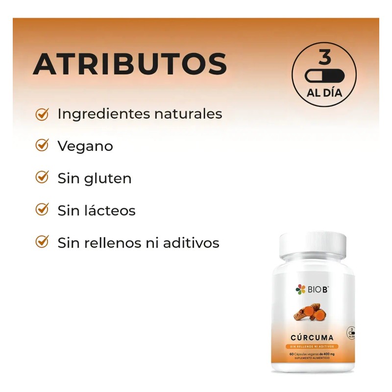Bio B Crcuma y Pimienta Negra 60 cpsulas veganas