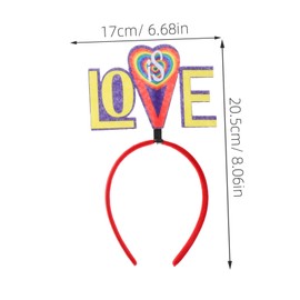 FRCOLOR 2pcs Rainbow Heart Headbands Multicolored Hair Accessories for Festivals Weddings Birthdays and Parties Durable Non Woven for Eye Catching Style