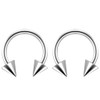 2pc 16mm Surgical Stainless Steel Horseshoe Bar Hoop 4mm Spike