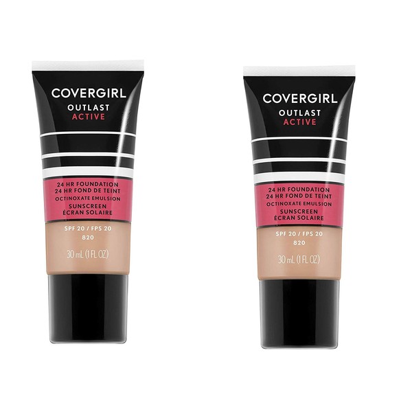 COVERGIRL Outlast Active Foundation, Ivory 805, 1 Fl Oz, 2 Count