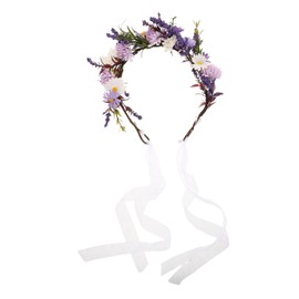 Healeved Delicate Daisy Flower Crown Headband Lightweight Faux Floral Wreath for Bridal Wedding Hair Accessory Comfortable Fit Photography Party Decoration
