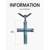 Swordgod Black Turquoise Cross Necklace for Men Women S925 Sterling