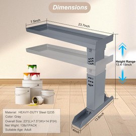 TOPTGO Ladder Stabilizer,Extended Ladder Stabilizer for Extension Ladders,Straight Ladders,Telescopic ladders,with Non-Slip Rubber Bottom Pad,Height Adjustable 13.4" to 19"