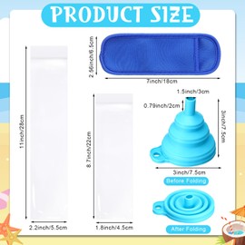 MotiMind 400 Piece Ice Lolly Bags Disposable Ice Cream Mold Bags with 2 Funnels 10 Reusable Ice Pop Sleeves 2 Size Ice Cream Pouch for DIY Healthy Snacks, Juice, Yogurt Sticks, Fruit Smoothies