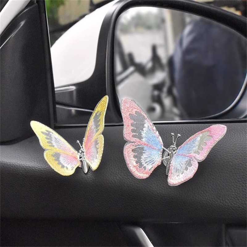 Butterfly Car Accessories, Waving Wings Dashboard Ornament, Rearview Mirror Decoration