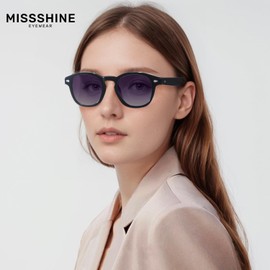 Missshine Polarized Sunglasses for Women Men,Trendy Designer Style Glasses Circle Frame Shades Vintage UV Protection Lens