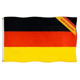 Germany Flags,100D Polyester Flag,German National Flag 5X8 FT – Outdoor Decor Flags Vivid Color, All Weather, Double Stitched Flags，Patriotic Decoration Flag, Polyester Flags with Sturdy Brass Ring.