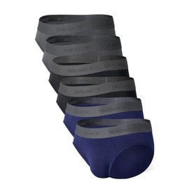 DAVID ARCHY Men's Briefs Rayon Made From Bamboo Underwear Pouch Breathable Super Soft Comfort 6 Pack (L, Navy Blue/Black/Dark Gray-No Fly-6 Pack